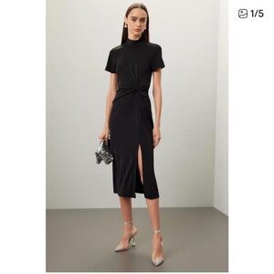 Tanya Taylor Black Dress with side knot detail. Worn once!!